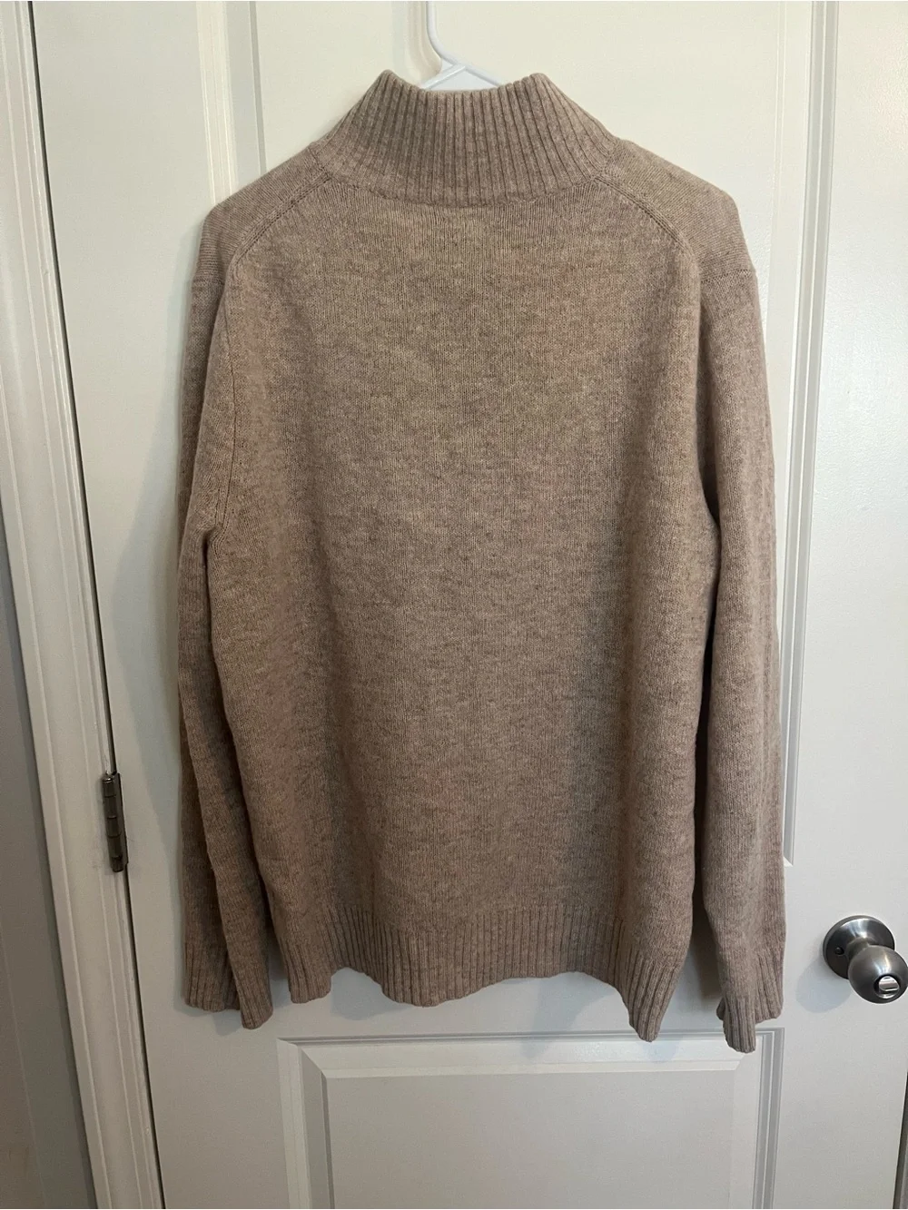 J. Crew Men's Wool Zip-Neck Sweater in Taupe